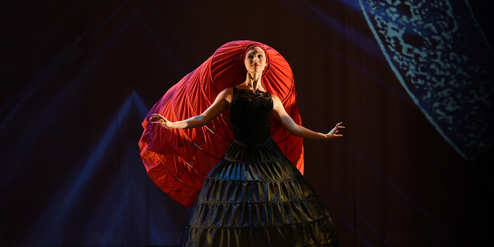 CYO Momix dancer in red costume