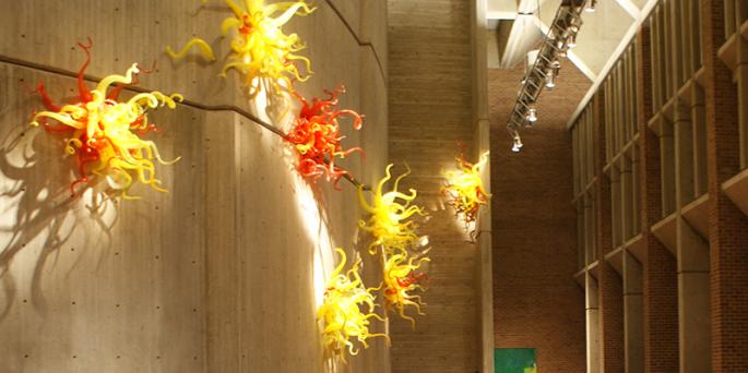 Chihuly glass artwork in Meany Hall lobby